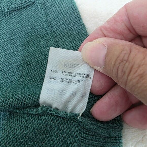 Bleyle Sleeveless Cardigan Sweater Vest Button Neck Geometric Print Green Size M - Picture 5 of 8